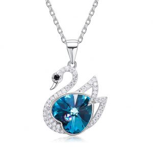 Colgante en Plata de Ley 925 cisne azul
