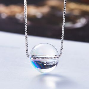 Colgante en Plata de Ley 925 con esfera transparente