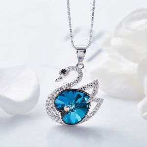 Colgante en Plata de Ley 925 cisne azul